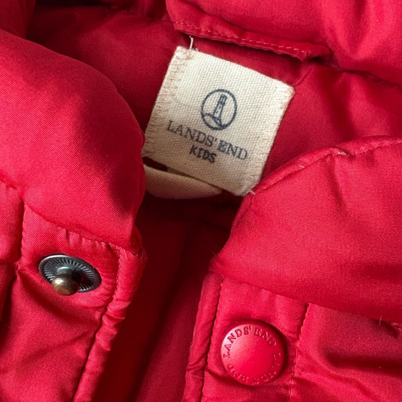 Lands End Kids Youth Red Quilted Down & Feathers Filled Puffer Vest - Picture 4 of 7